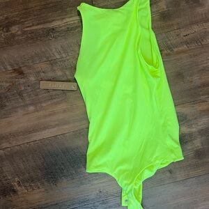 NWT SKIMS Neon Yellow/lime Bodysuit